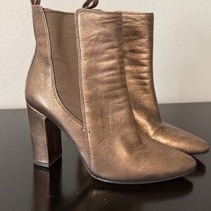 Vince Camuto Shimmering Bronze Booties